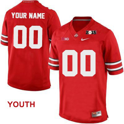 Ohio State Buckeyes Youth Custom #00 Red Authentic Nike 2015 Patch College NCAA Stitched Football Jersey MB19K72AQ